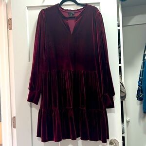 Red velvet dress